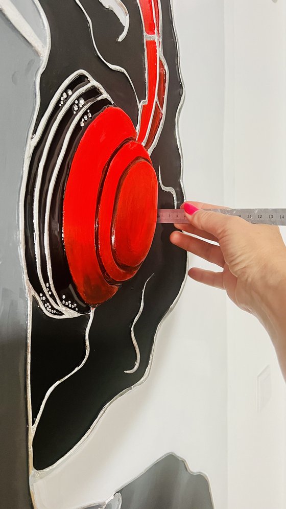 Red, White, Black and Music. 3D Painting