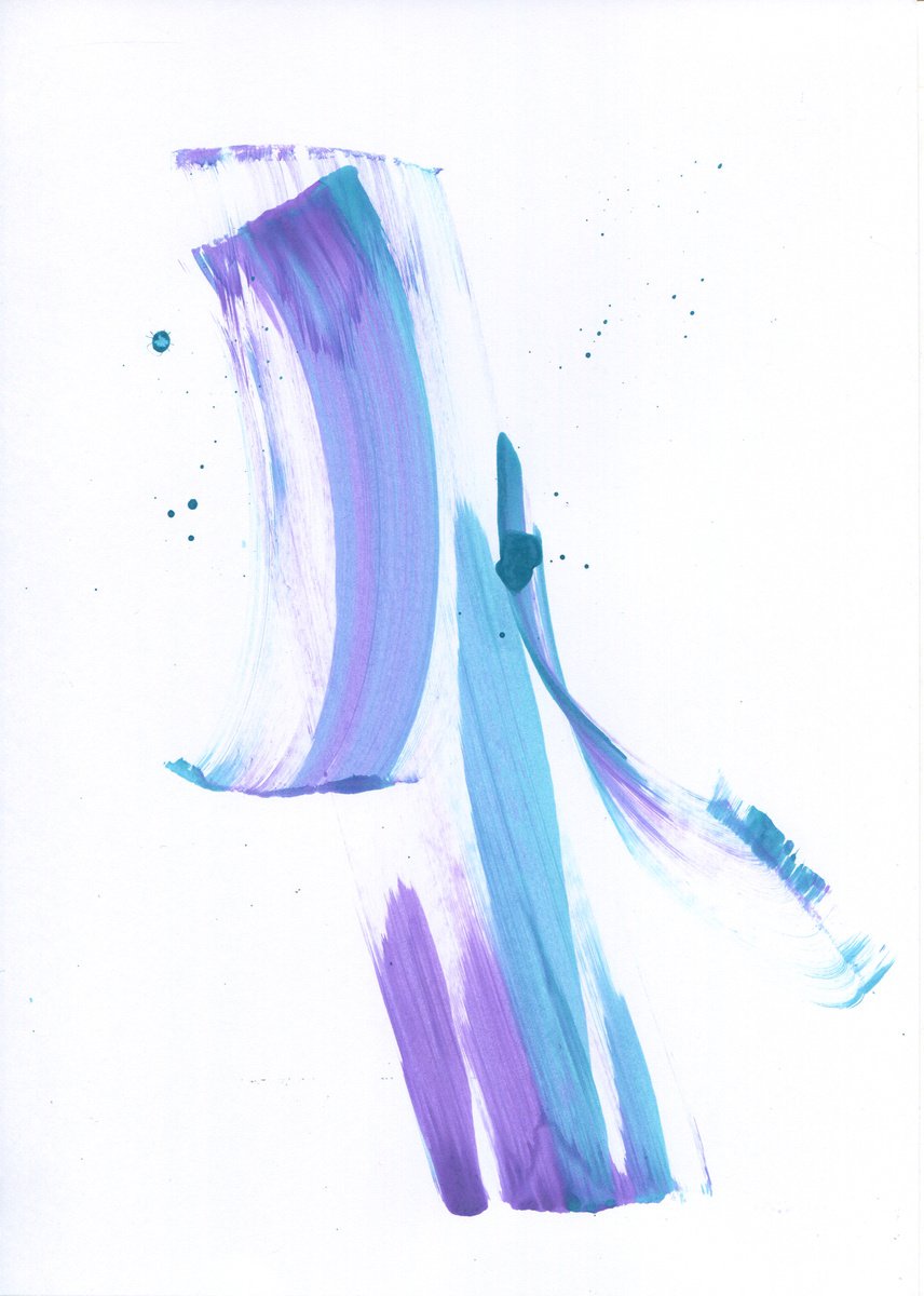 Geometric Abstract Ink Drawing By Ksenia Selianko, 8 X 12", Signs N.8, Original Artwork