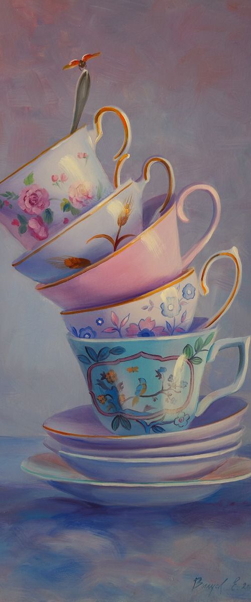 "Still life with cups" by Lena Vylusk