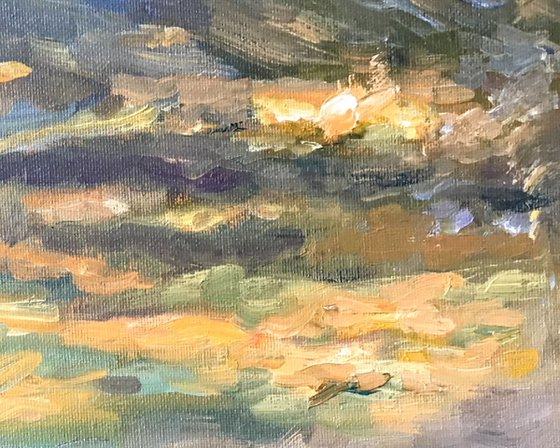 Sunset study in oil