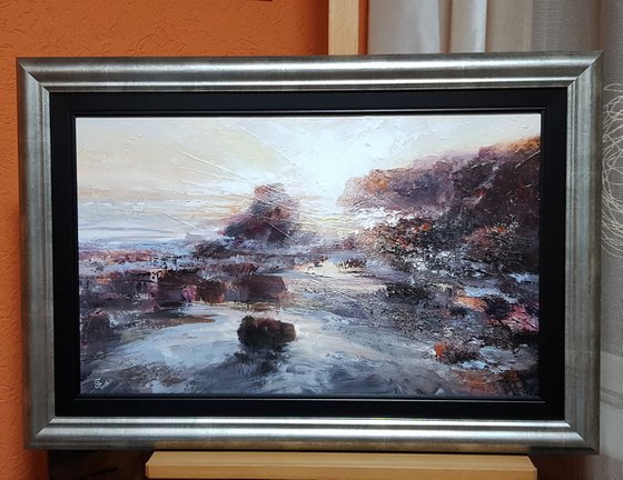 "Harbor of destroyed dreams -Hearts of rocks" W70xH43cm