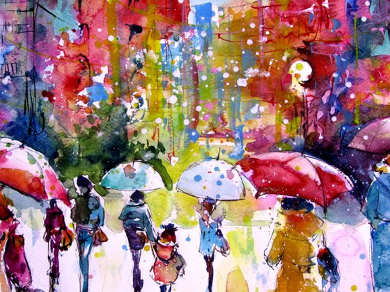 Joyful rainy day