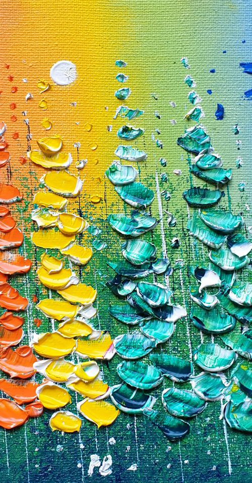 "Rainbow Foxgloves & Flowers in Love" by Phil Broad