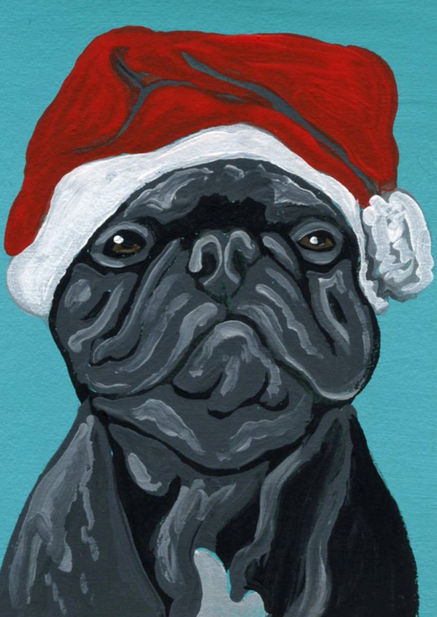 French Bulldog Dog Christmas by Carla Smale