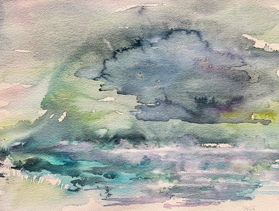 The Way I Keep Thinking Of You I abstract watercolor landscape