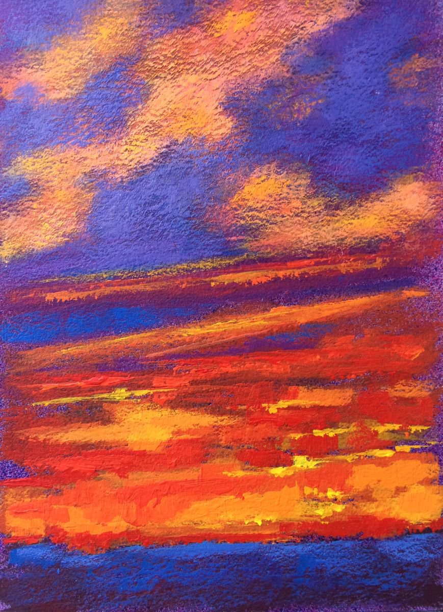 Acrylic Painting , Sunset Iv By Jimmy Leslie, 5 X 7, Artwork For Sale On Artfinder