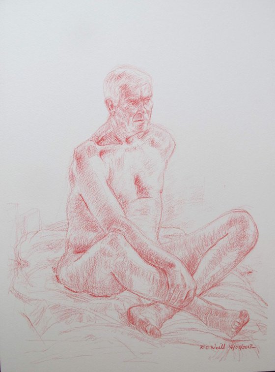 Seated male nude