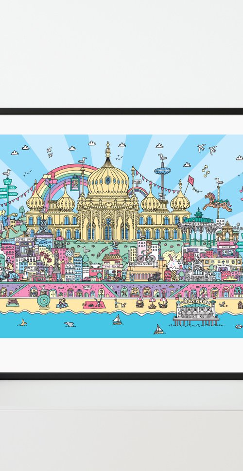 Brighton Colourful Special edition (Unframed) A2 by Lauren Nickless