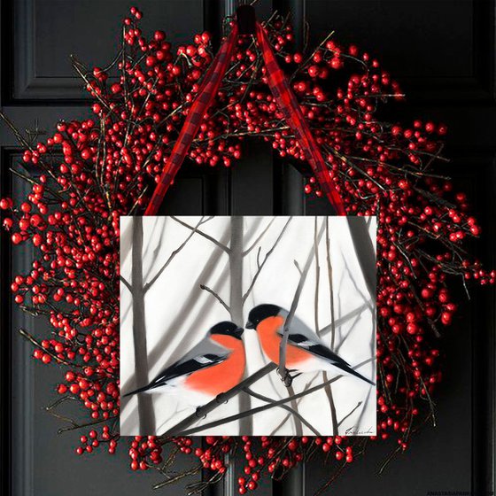 Pair of bullfinches