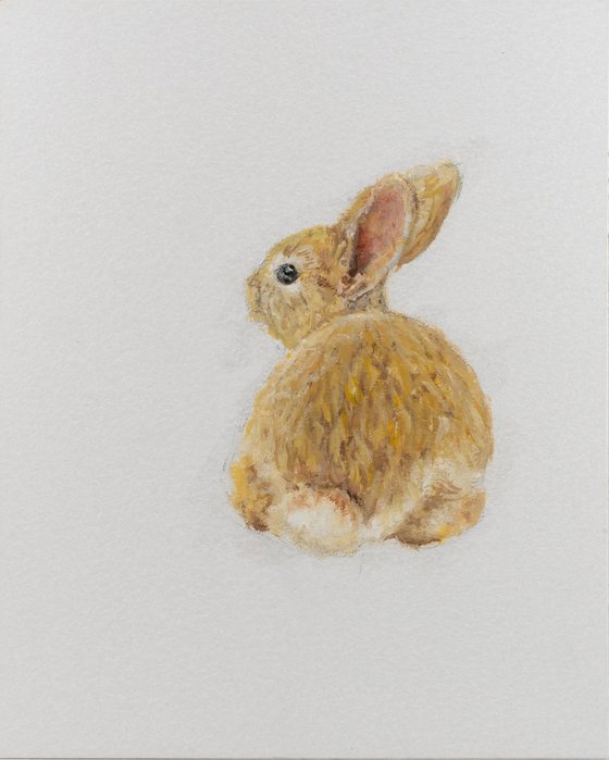 Bunny 1 Golden Serenity: A Tranquil Rabbit Oil Painting