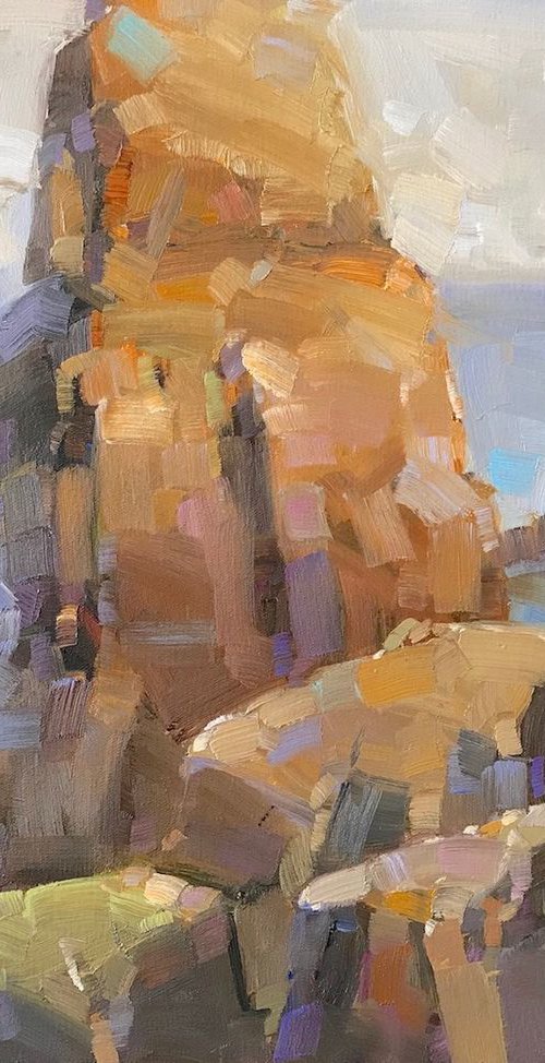 Cliffs, Original oil painting, Handmade artwork, One of a kind by Vahe Yeremyan