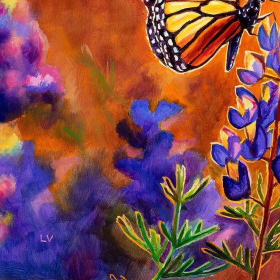 Monarch butterfly & bluebonnet