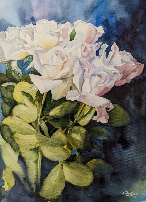 Bouquet of white roses#2 by Yuryy Pashkov