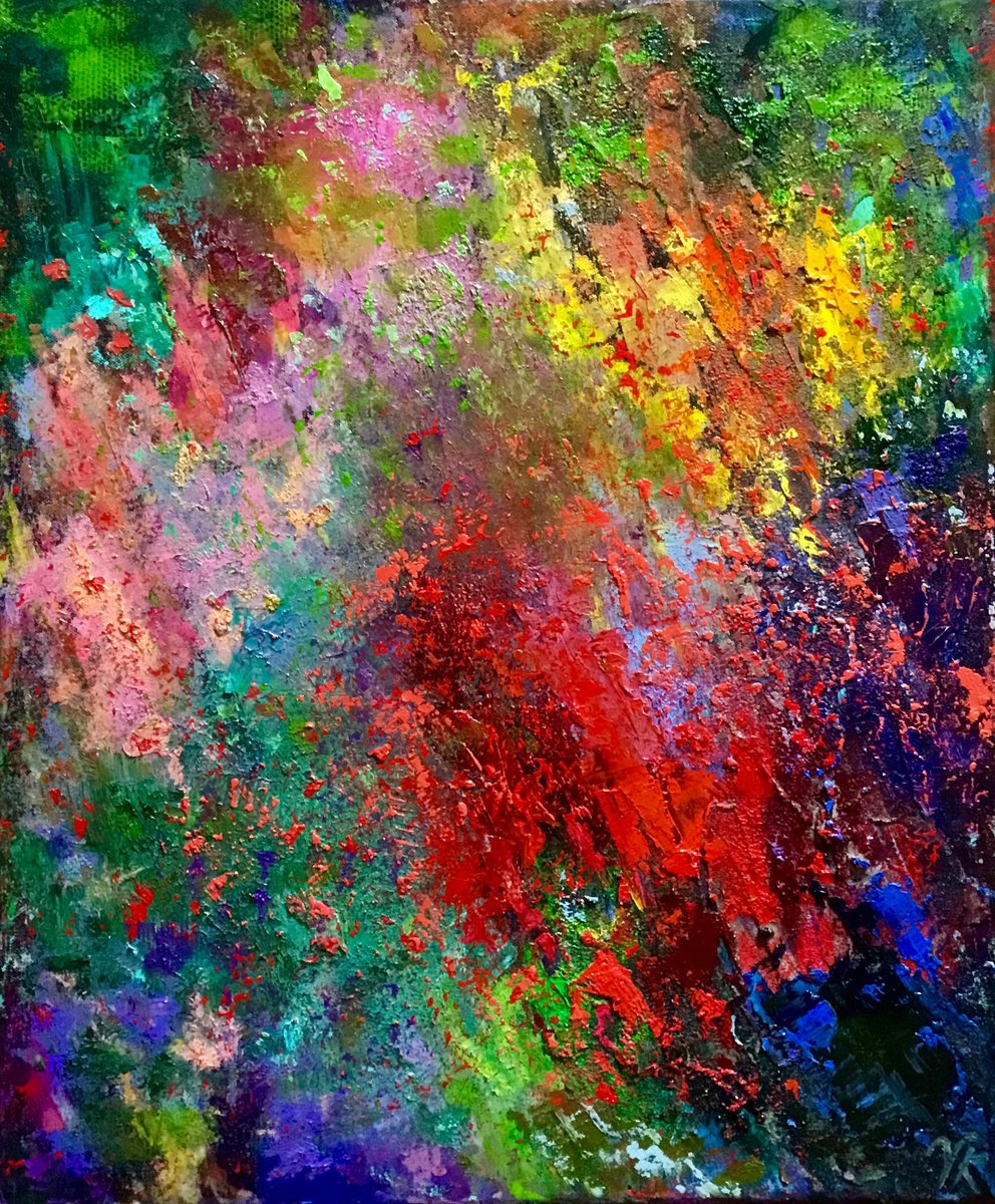 Abstract Oil Painting By Vera Klimova, 20 X 24", Limitless Sky, Original Artwork