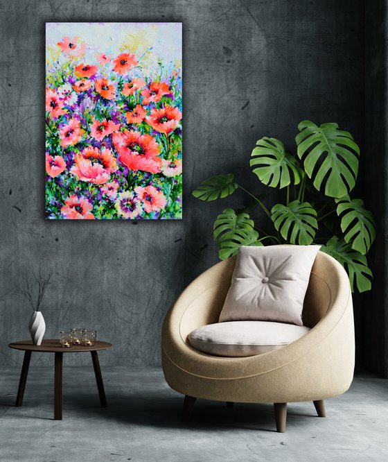 Oriental Poppies - Concert in Pink and Orange