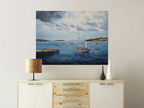 Morning sun on the Lunenburg bay (36x48x1.5")