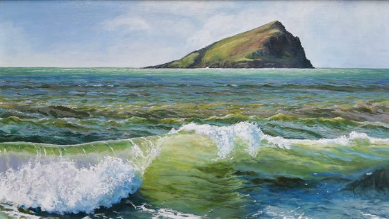 The Great Mewstone From Wembury Beach (UK)