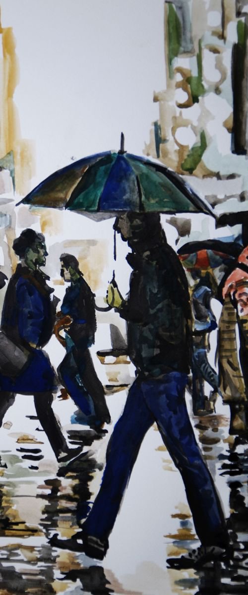 Rainy Town / 50 x 35.8 cm by Alexandra Djokic