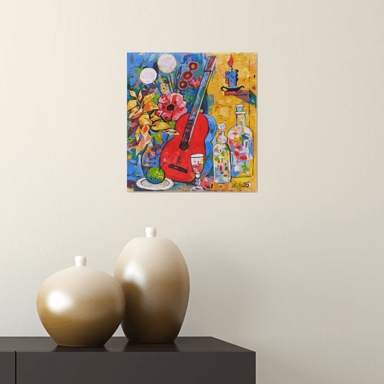 Still Life with Red Guitar