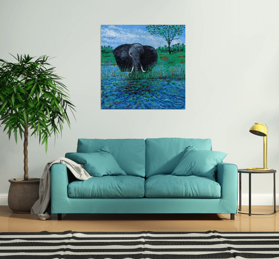 Okavango Delta I ( Large 40" x40" - 102cm x 102cm)