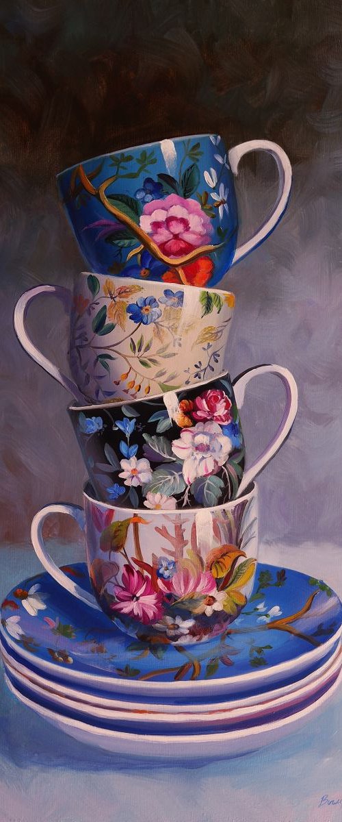 "Still life with cups" by Lena Vylusk
