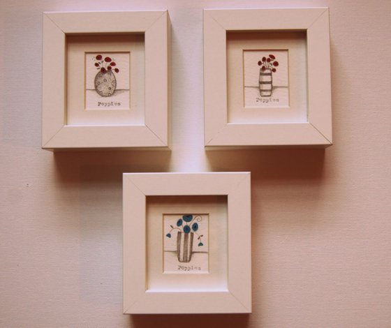 Framed Poppies II (miniature)..