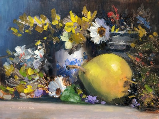 Pear and Flowers