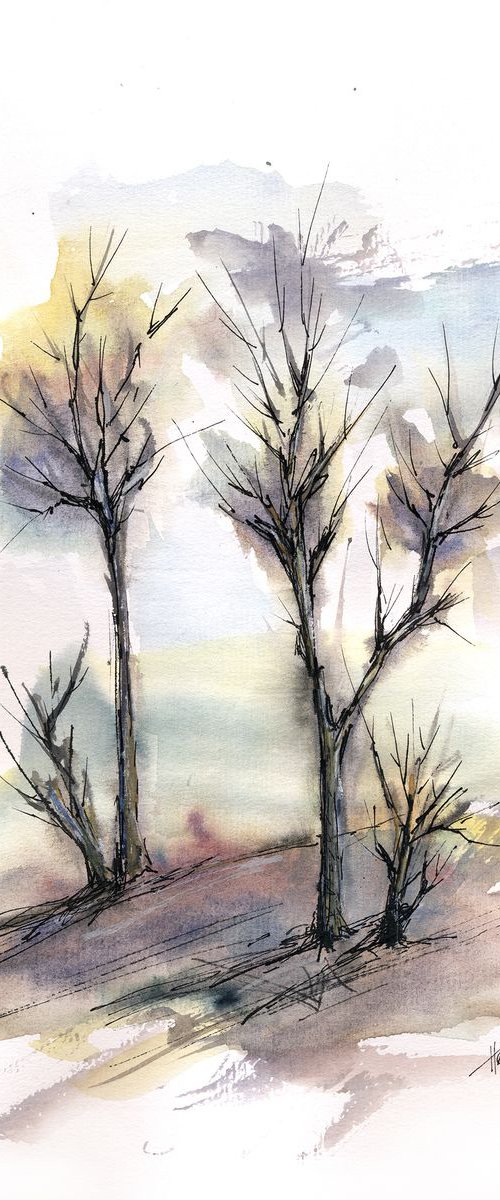 Autumn trees 7 by Aniko Hencz