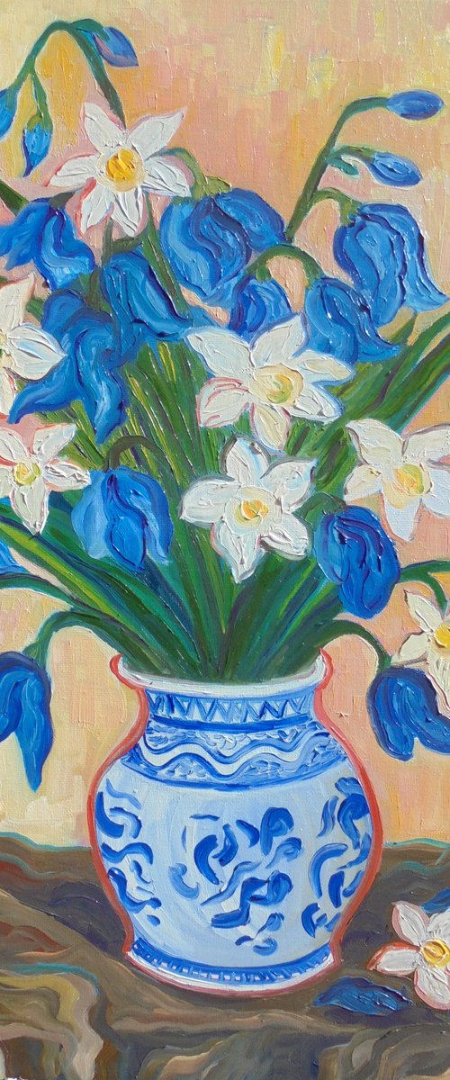 Bluebells and Daffodils by Kirsty Wain