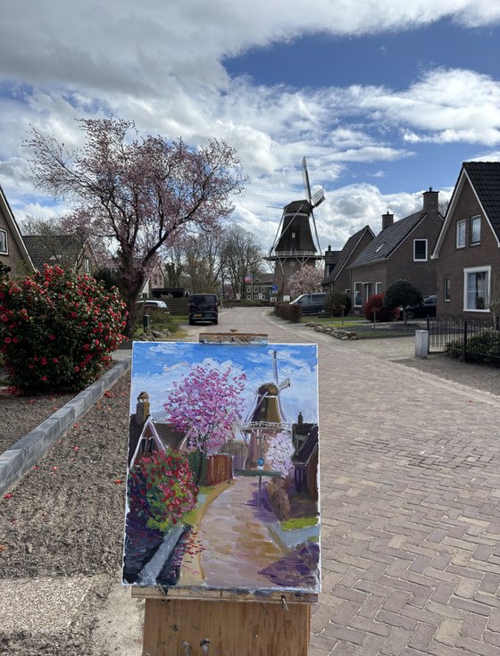 Blossoming Trees and Windmill