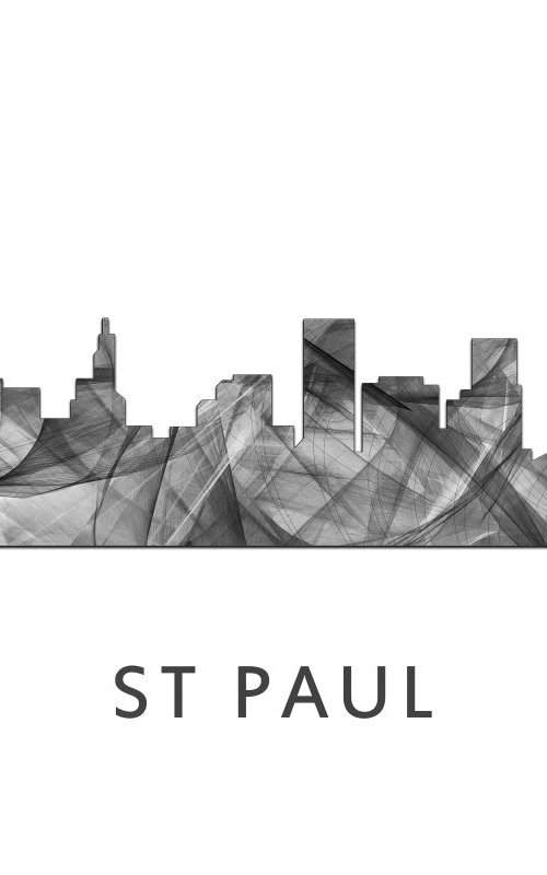 St Paul Minnesota Skyline WB BW by Marlene Watson