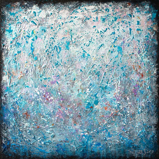 TURQUOISE DREAM (Heavy texture Palette knife Original Abstract Painting)