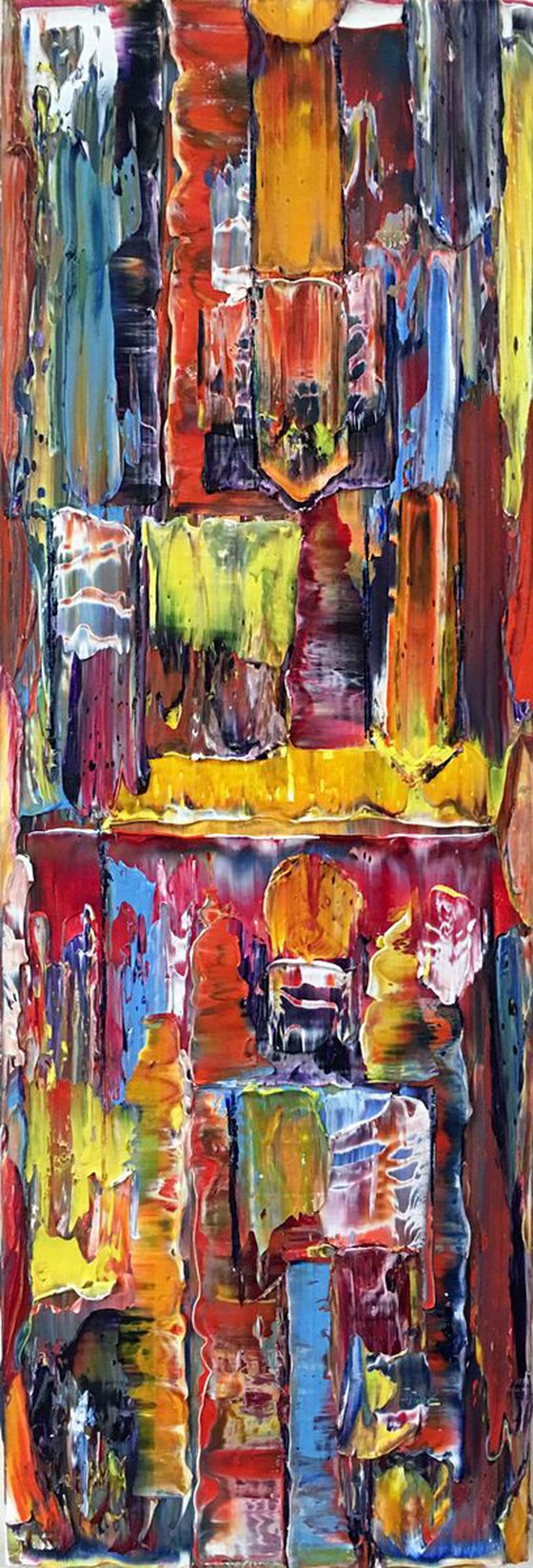 "Just Messing Around" - SPECIAL PRICE-  Original PMS Oil Painting On Canvas - 12 x 36 inches