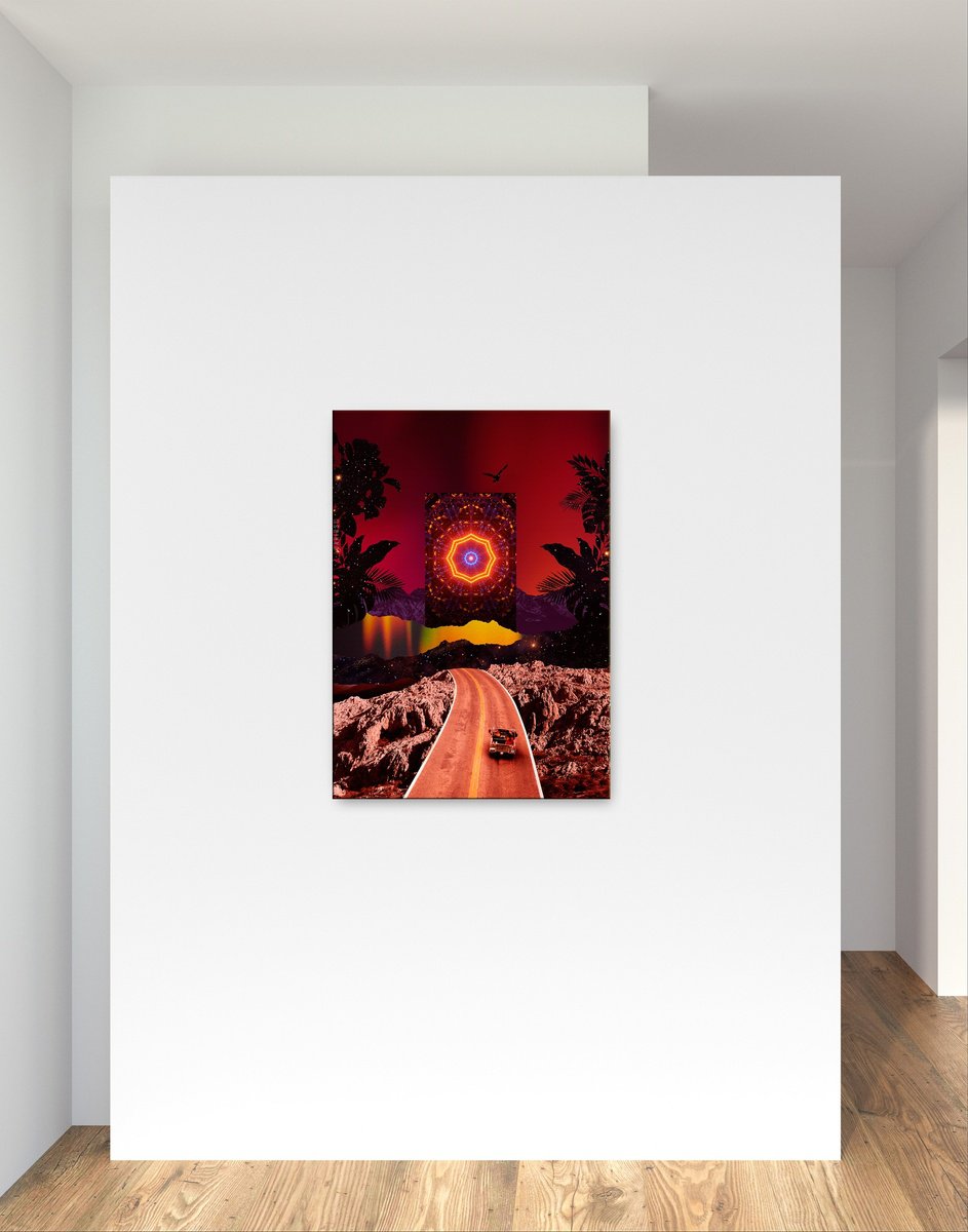 Surrealistic Abstract Print By Darius Comi, 20 X 28, Vermilion - Forex Print, Original Artwork