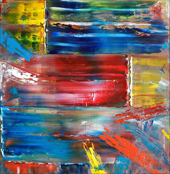 "Resistance" - FREE SHIPPING to the USA - Original PMS Abstract Oil Painting, 24 x 24 inches