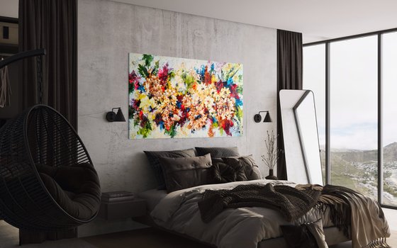 "Vibrant Floral Waltz", XXL