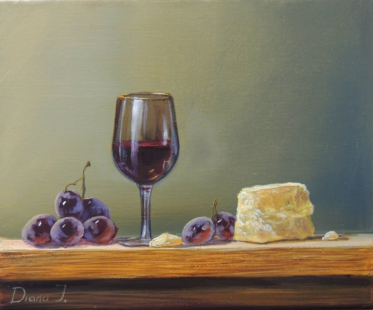Photorealistic Still Life Oil Painting By Diana Janson, 12 X 10, Evening Invitation, Original Artwork