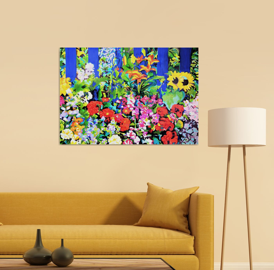 Summer Garden / 100 x 70 cm , large format painting on paper