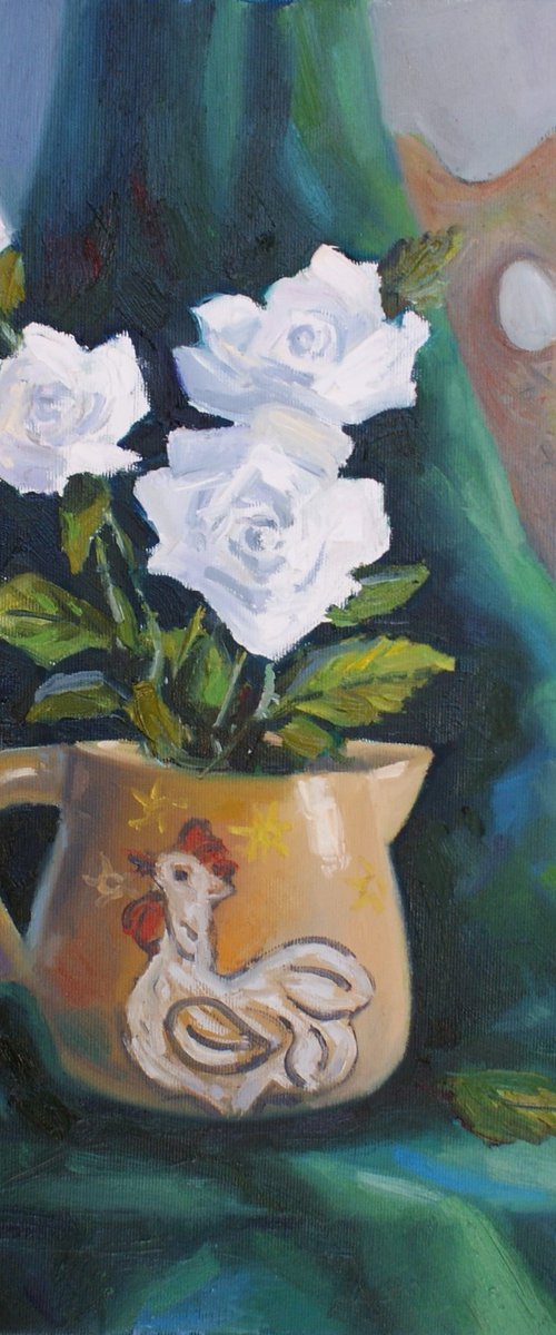 White roses by Joan Mato