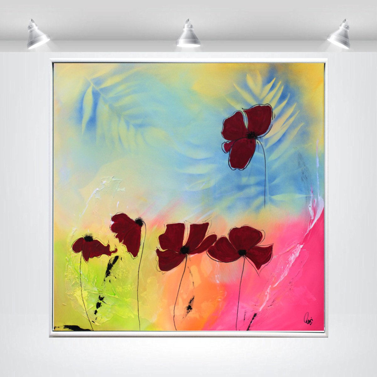  Crimson Motion By Edelgard Schroer, 25 X 25, Artwork For Sale On Artfinder