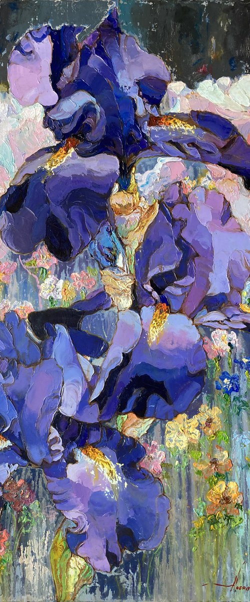 Irises in the garden by Andriy Vutyanov