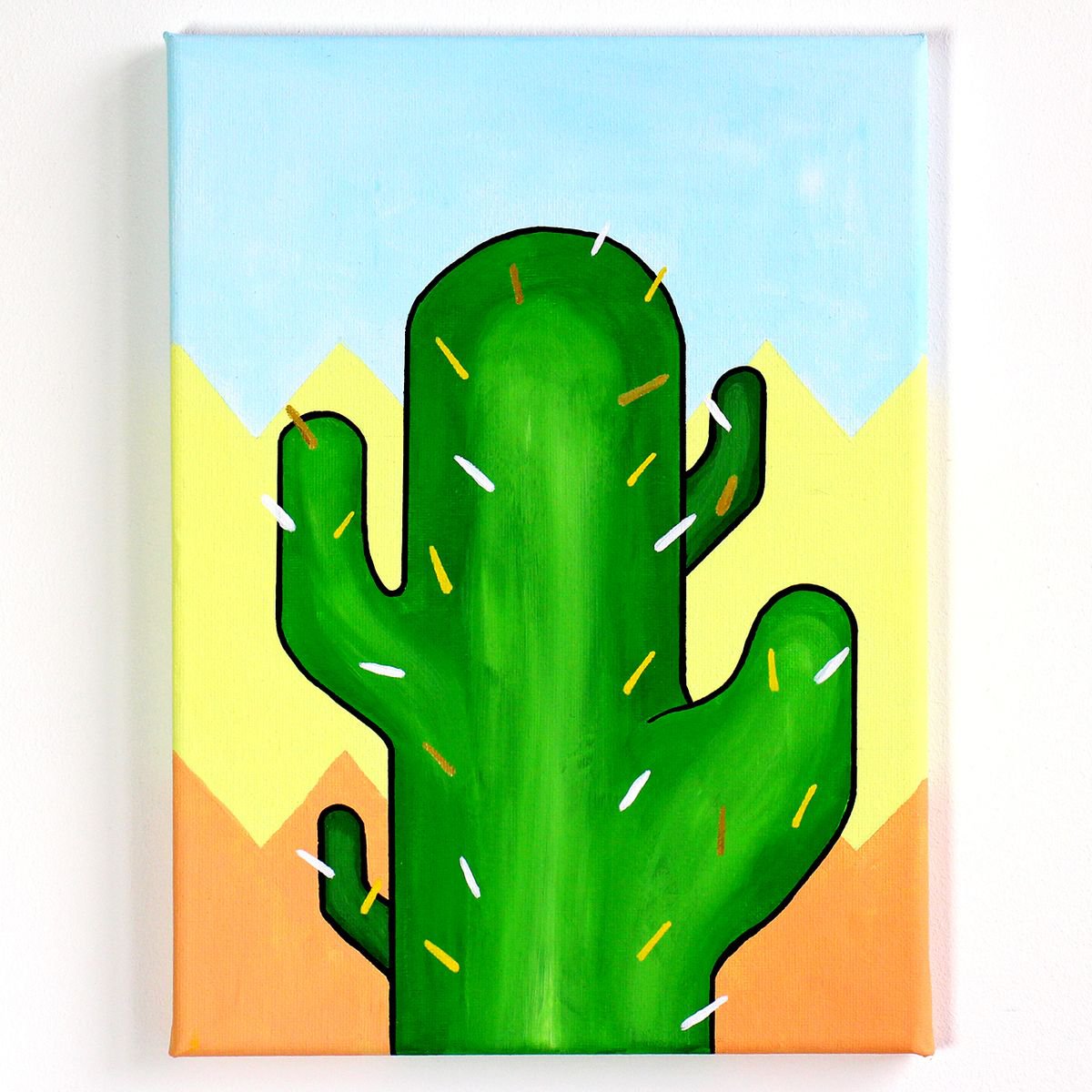 Cactus Number Two - Pop Art Painting On Canvas by Ian Viggars