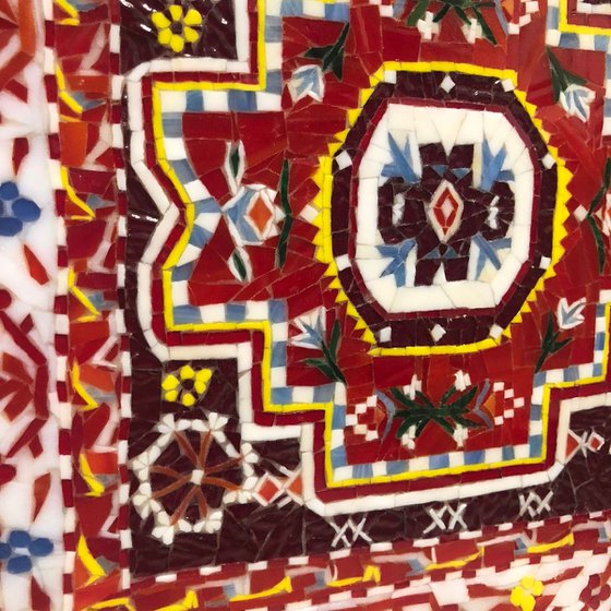 Mosaic red ornament " Carpet"