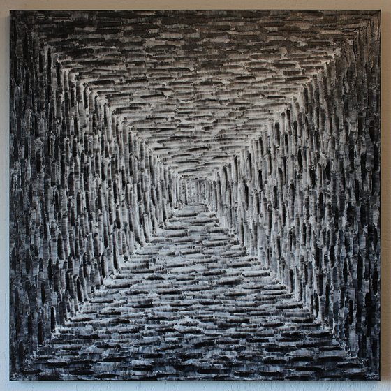 Large Square Black and White Gradient