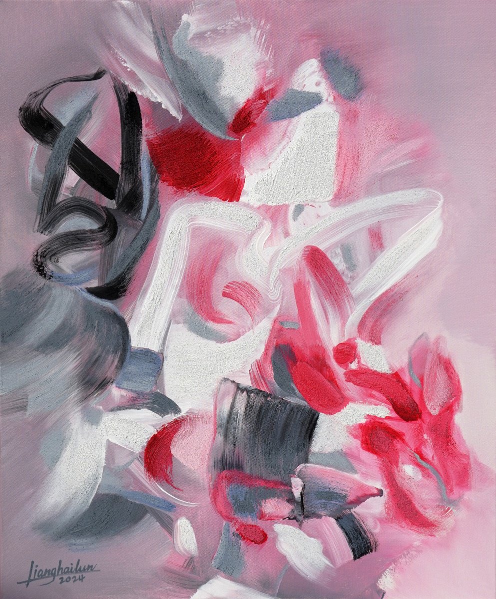 Abstract Acrylic Painting By Liang Hailun, 24 X 29", N°248, Original Artwork