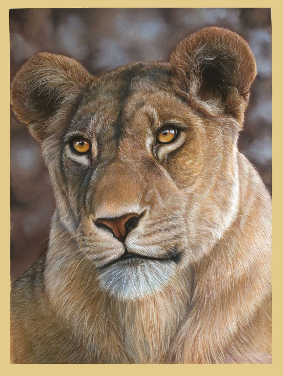 Lioness in Pastel by Tatjana Bril