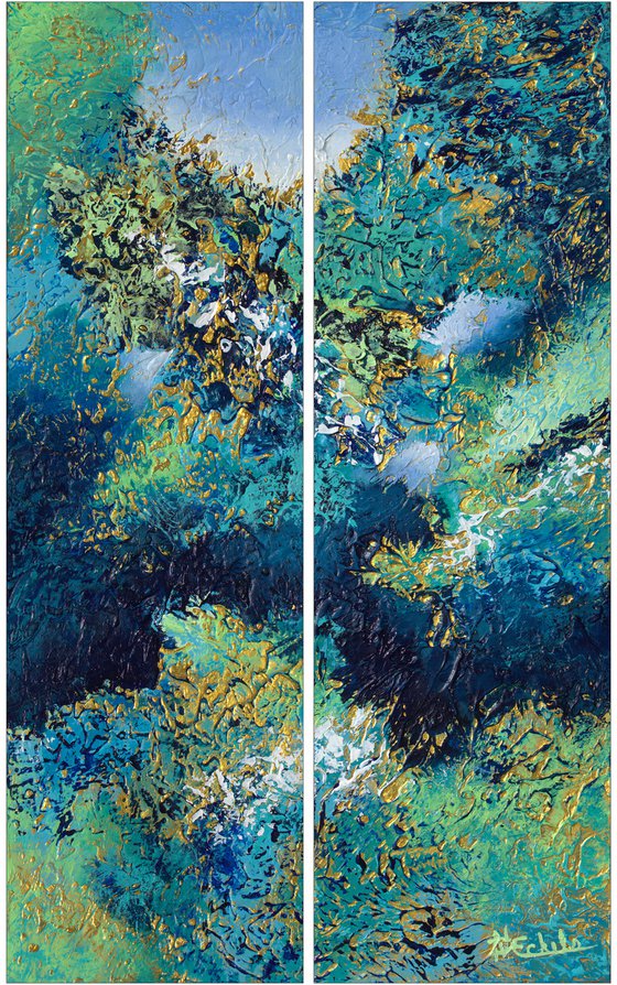 Watery Layers Diptych