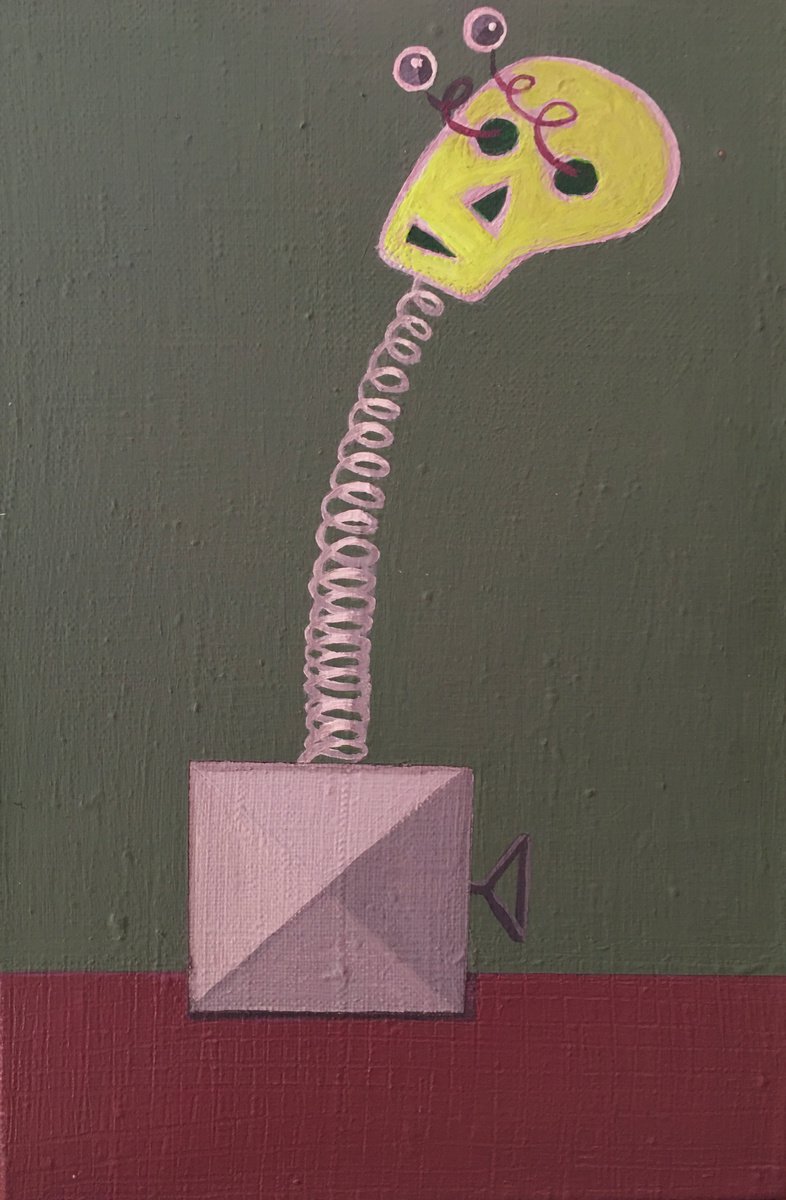 Expressive Still Life Acrylic Painting By Oleksandr Korol, 8 X 12", Surprise, Original Artwork