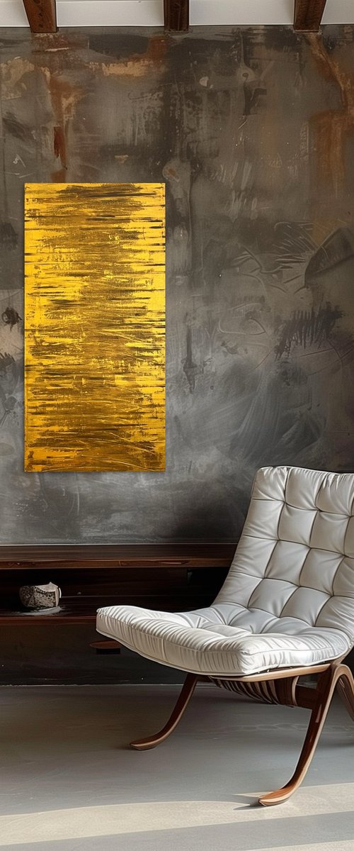 Golden Fire 50x100x2 cm by Exclusive Arts