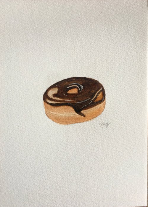 Chocolate donut by Amelia Taylor